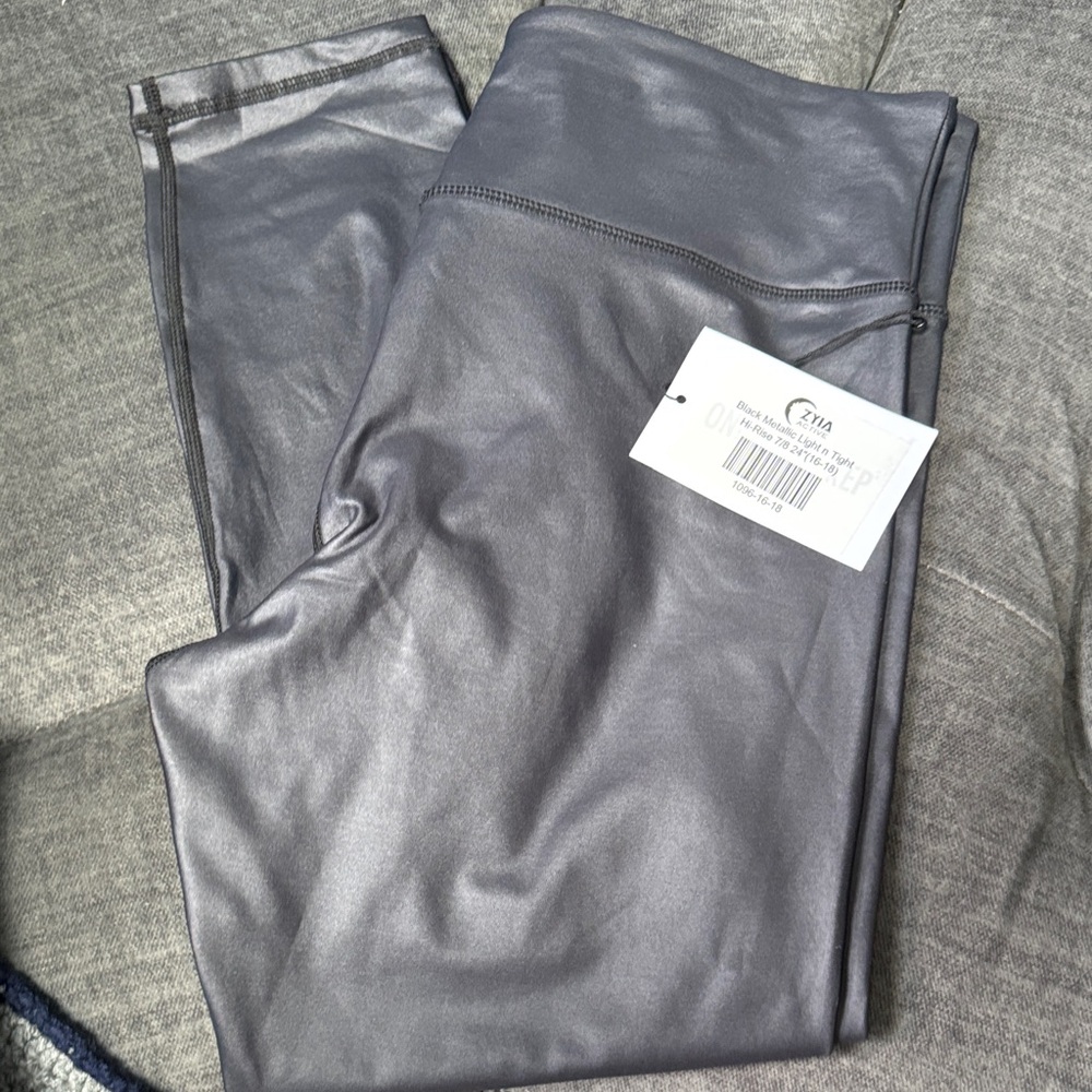 ZYIA Black Metallic Light n Tight Leggings